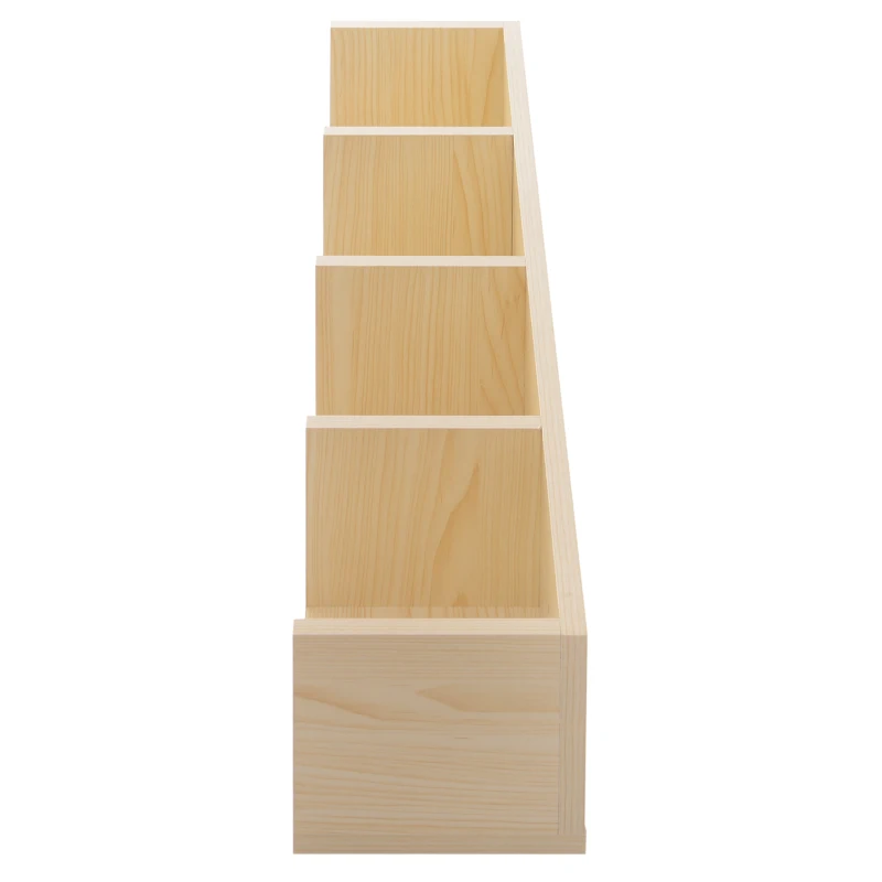 HOMCOM Wall Mount 84 CD / 56 DVD/Blu-ray/ Media Storage Rack 4 Cubes Wooden Shelf Organizer Unit Bookcase Display, Natural