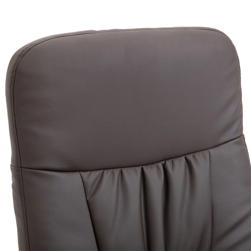 HOMCOM 2-delige Stoelset, Stoel met Hocker, Relaxstoel met Hocker, handmatig verstelbaar, neigbare rugleuning, Bruin