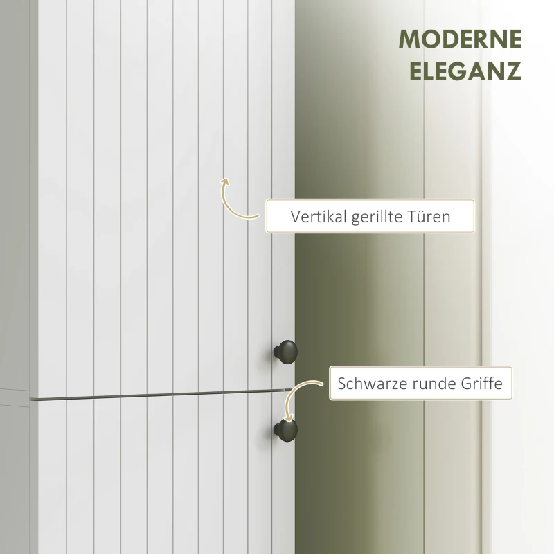 HOMCOM Wandgemonteerde badkamerkast, gelakte afwerking, 6 planken, MDF, Wit(m-7)