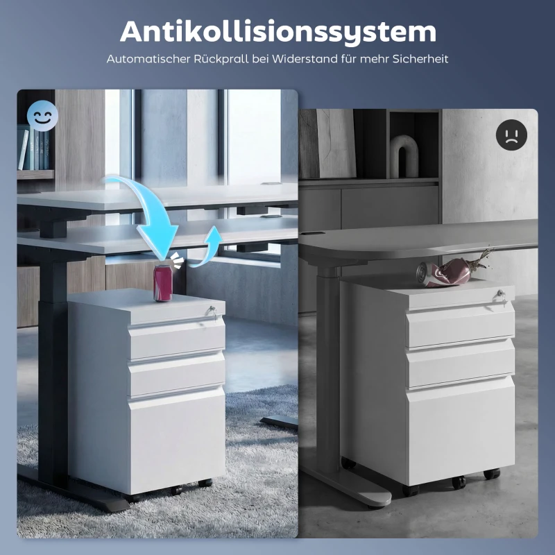 HOMCOM Elektrisch bureauframe, in hoogte verstelbaar, met geheugenfunctie, staal, zwart