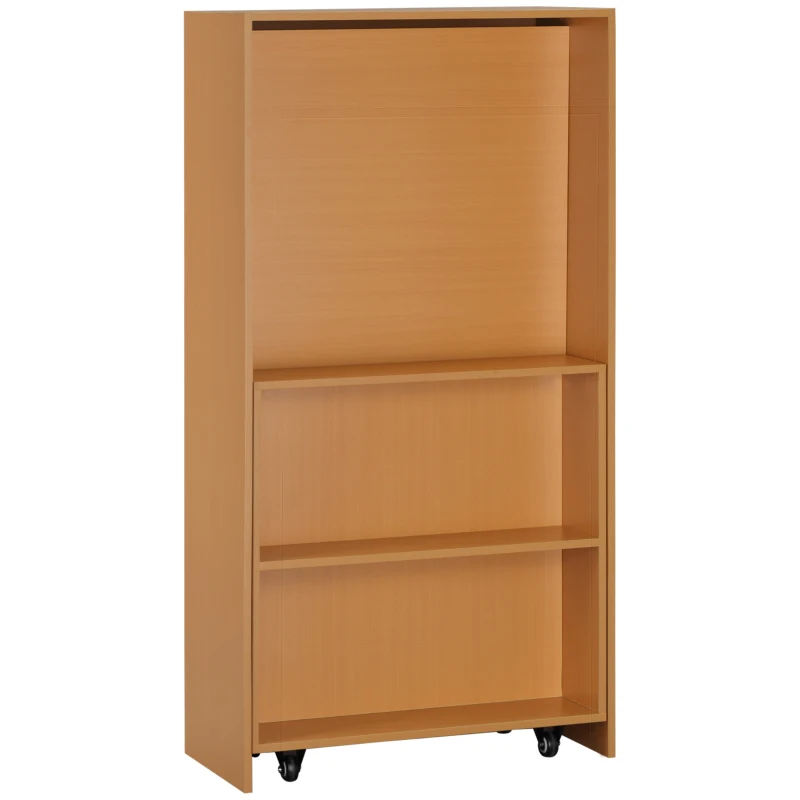 HOMCOM Tavolo Pieghevole da Pranzo max 3 Persone, in Truciolato e Acciaio, 75x144x144.5 cm, color Legno