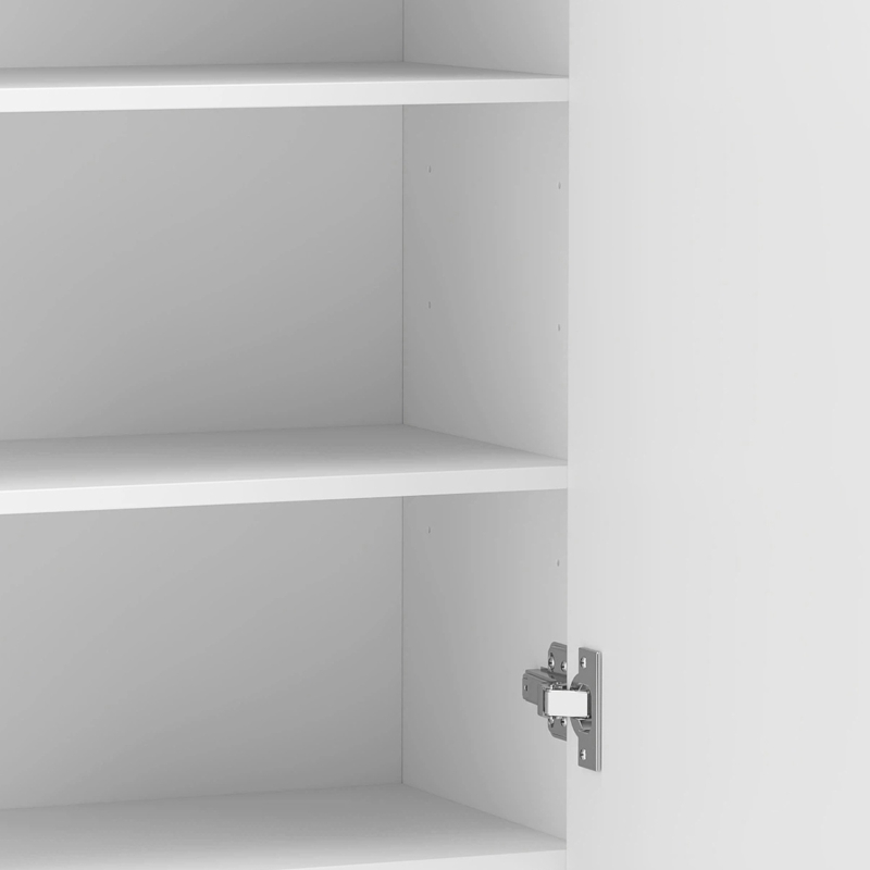 HOMCOM Badkamerkast voor wandmontage met verstelbare planken en deur, wit