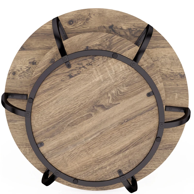 HOMCOM Salontafel met 2 niveaus, woonkamertafel 80 x 80 x 43,8 cm, bruin/zwart
