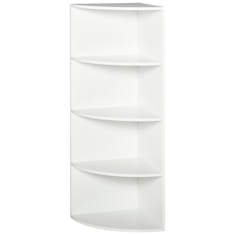 HOMCOM vrijstaande stelling hoekkast boekenkast opbergkast badkamerstelling decoratieve stelling houten stelling 4 vakken