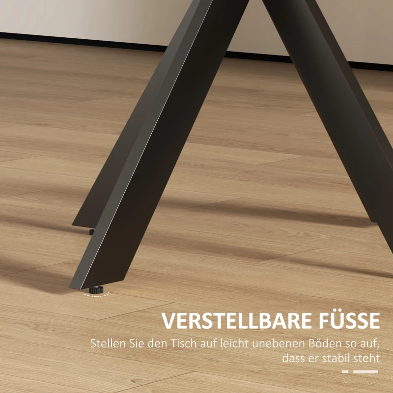 HOMCOM Eettafel 75 x 75 cm rond Keukentafel voor 2-4 personen modern eettafel met spinnenpoot Bruin