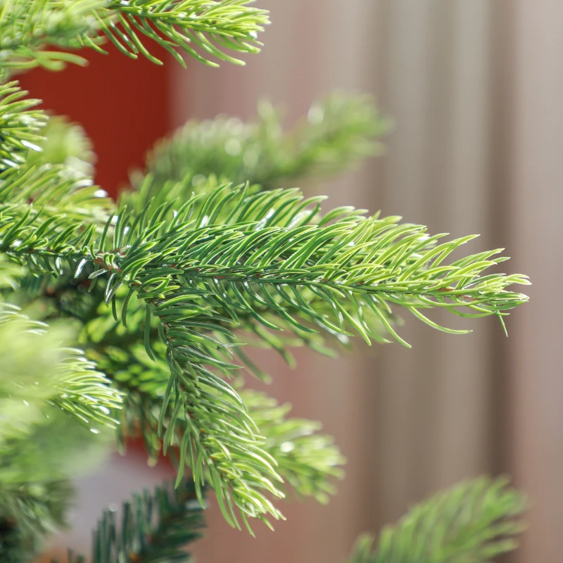 HOMCOM Kunstkerstboom, 183 cm kerstboom met 1700 punten, brede opklapbare metalen standaard, voor kerstdecoratie, groen