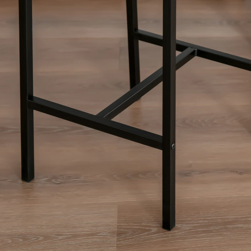 HOMCOM Set de Mesa de Bar y 2 Taburetes Estilo Industrial Marco de Metal para Cocina Salón Natural y Negro