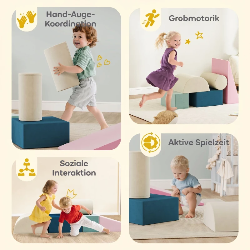 AIYAPLAY Klimspekgoed voor peuters met afneembare hoes, indoor speelset om te kruipen en glijden