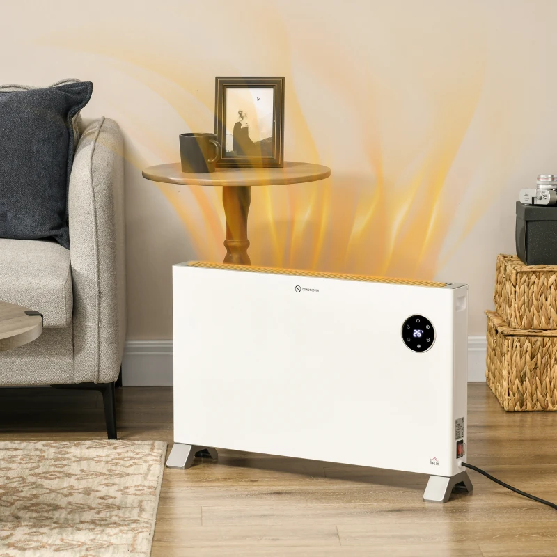 HOMCOM Radiateur électrique avec écran LED 800W/1200W/2000W protection contre la surchauffe blanc
