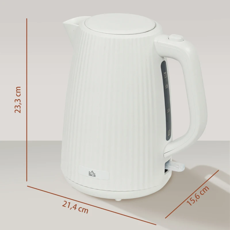 HOMCOM Hervidor Eléctrico 1,7L 2200W con Filtro Antical Desmontable Apagado Automático Base Giratoria 360° Crema