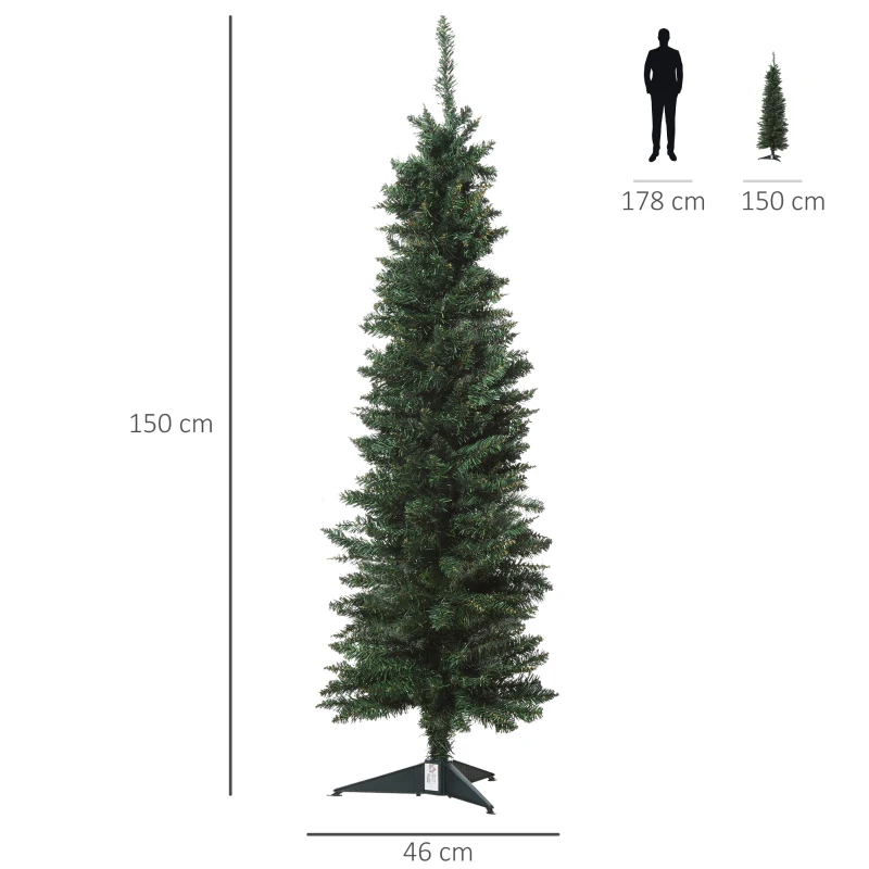 kunstkerstboom 1,5 m kerstboom dennenboom 294 takken PVC groen