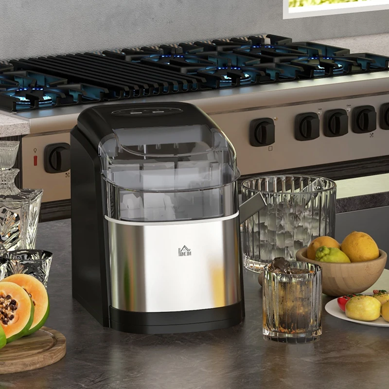 HOMCOM 12kg Countertop Ice Machine, with Scoop