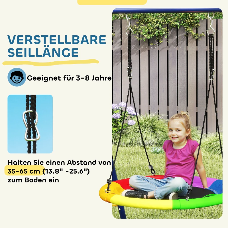 AIYAPLAY Kinderschommelset, Staal, 3-8 Jaar, 6-in-1 Ontwerp, Kleurrijk