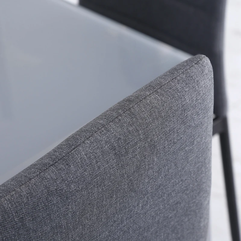 HOMCOM Pack de 4 Sillas de Cocina Modernas Tapizadas en Lino y Patas de Metal para Salón Carga 120 kg 41x50x97 cm Gris
