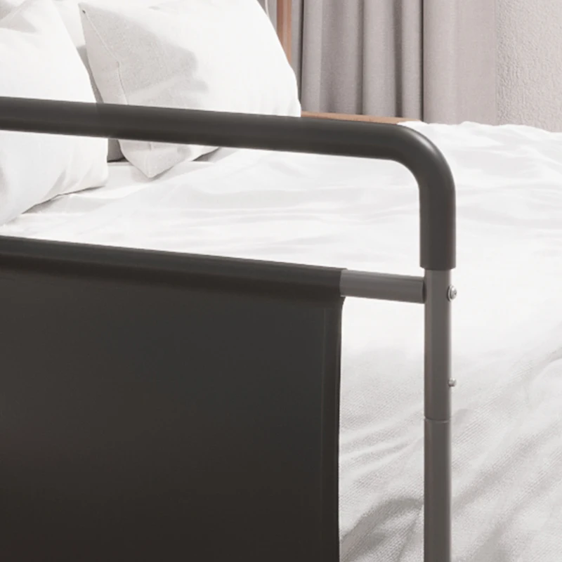 HOMCOM Barandilla de Cama Adulto Asidero para la Cama con Altura Ajustable Bolsillo de Almacenamiento 71x61x86-104 cm Gris