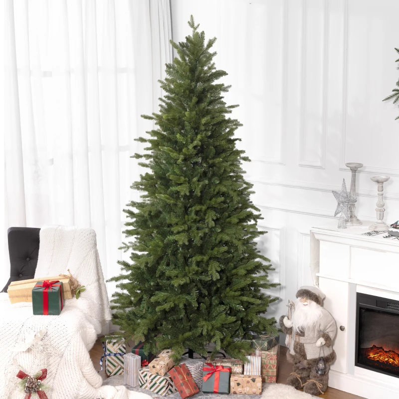 HOMCOM 7ft Bare Artificial Christmas Tree, with 2445 Tips - Green