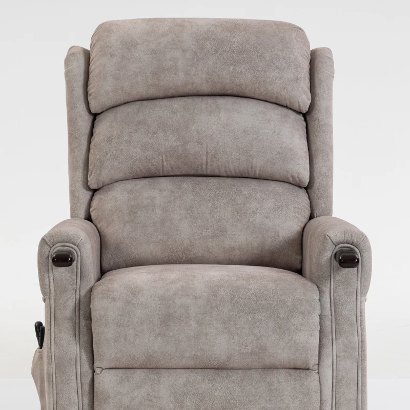 HOMCOM Elektrische Sta-op Fauteuil met Massage, Verwarming en Ligfunctie, Lichtgrijs