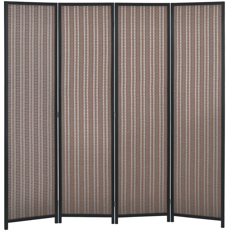HOMCOM Paravent en bois séparateur de pièce closion de séparation pliable 4 panneaux 180 x 180 cm marron