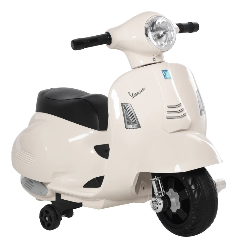 HOMCOM VESPA elektrische motorfiets kindermotorfiets elektrisch voertuig 3 t/m 6 jaar wit(m-11)