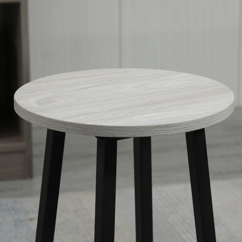 HOMCOM 6-delige eetset 2 bartafel met 4 stoelen in industrieel design grijs