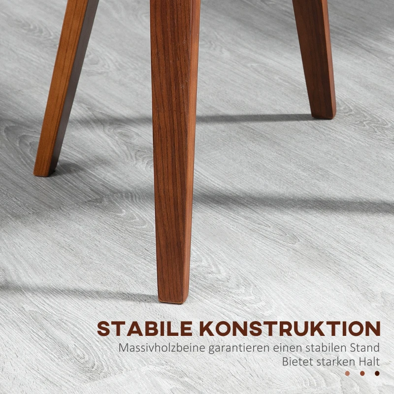 HOMCOM Set van 2 vintage-eettafelstoelen, hout, stoffen bekleding, schuim, zwart(m-6)
