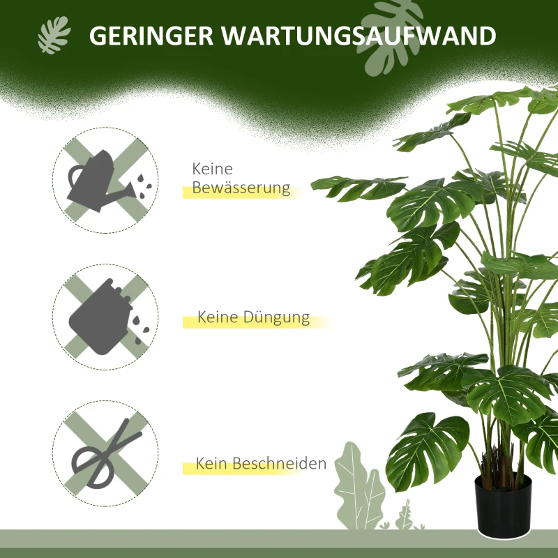 HOMCOM 180 cm Kunstplant met Pot, Kunstmos, Kamerplant voor Woonkamer, Realistisch Uiterlijk, Groen