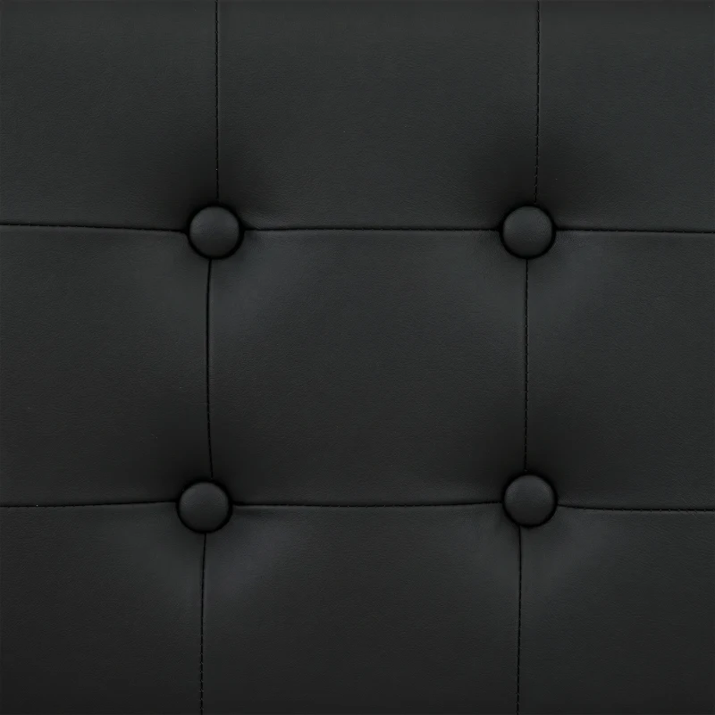 HOMCOM PU Leather King Size Ottoman Bed Frame, with Front Drawer - Black