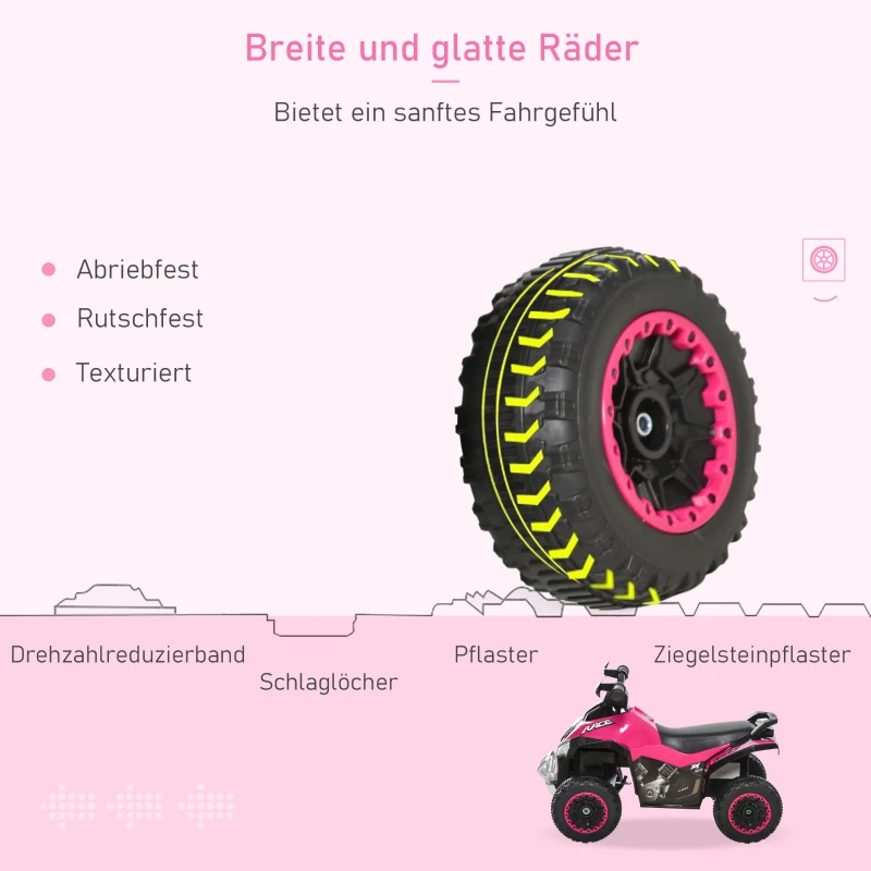 HOMCOM Trapauto kinderloopauto kinderauto met voeten schuiven licht muziek roze