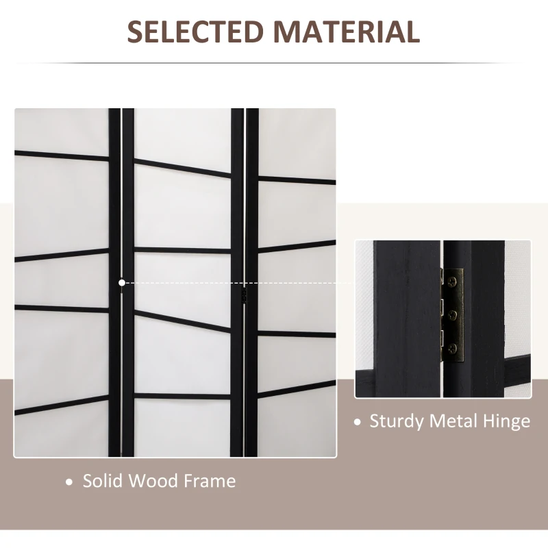 HOMCOM Wooden Folding Privacy Screen, 3 Panel Room Divider for Bedroom, White