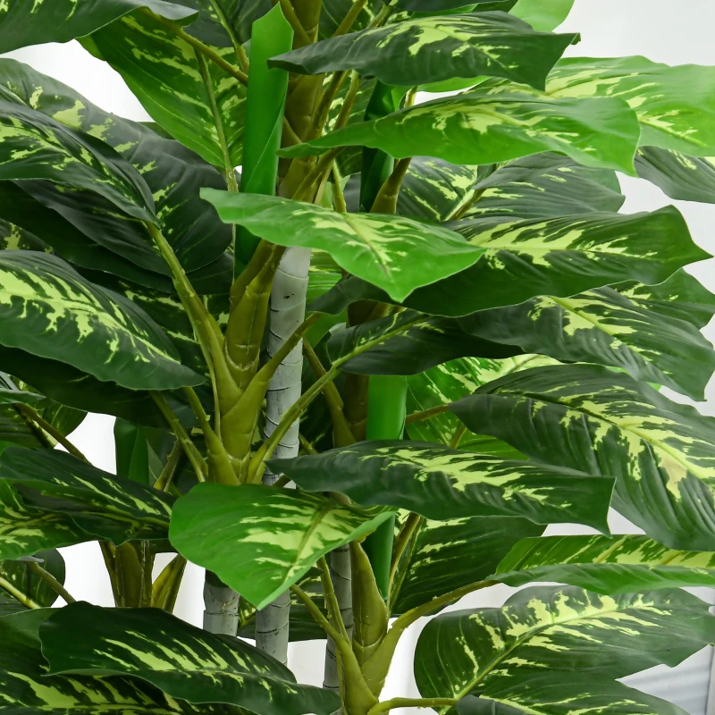 HOMCOM Kunstplant, Plastic Plant, Cementpot, Indoor en Outdoor, 120 cm, Groen