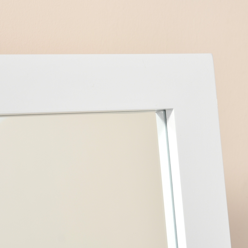 HOMCOM Staande spiegel verhoogde voet passpiegel make-up spiegel eenvoudg te onderhouden MDF