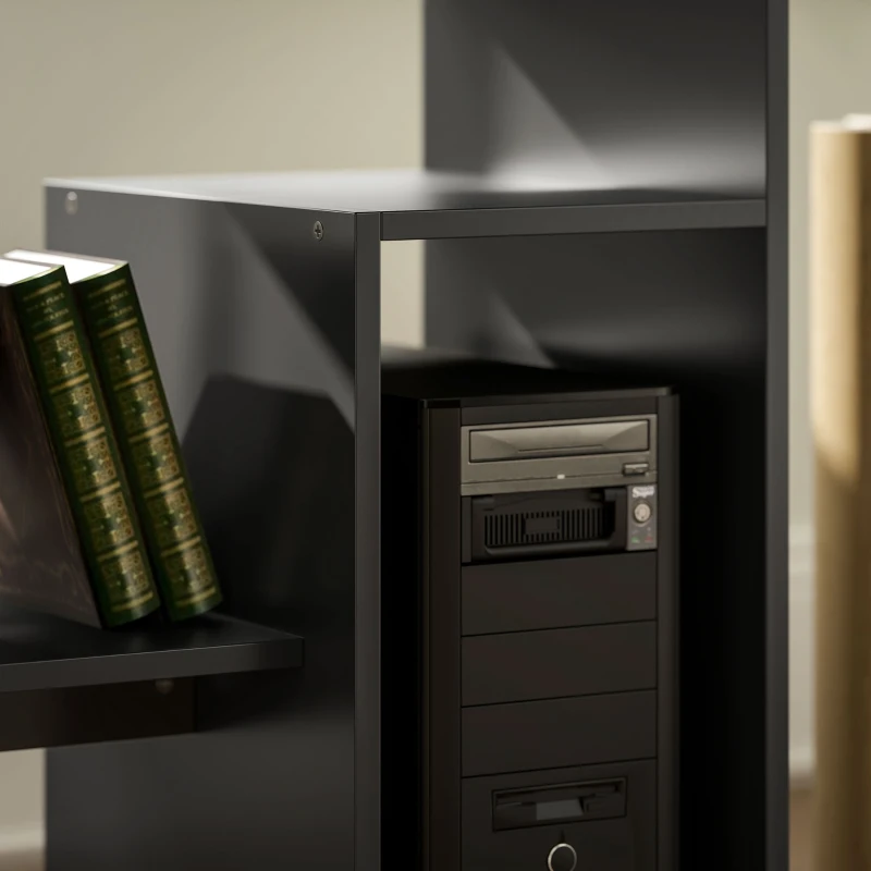 HOMCOM Computertafel, Bureau, Spaanplaat, Metaal, 80 x 45 x 75 cm, Zwart(m-9)