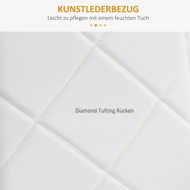 HOMCOM Set van 4 stoelen, eetkamerstoelen, keukenstoelen, 41 cm x 50 cm x 97 cm, wit