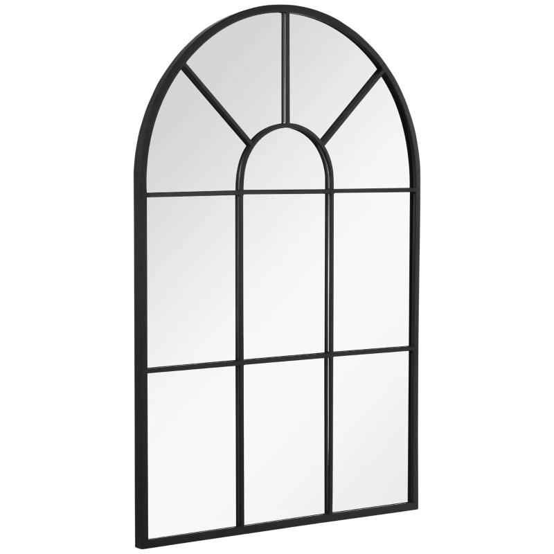 HOMCOM Espejo Decorativo de Pared 60x91cm Espejo de Ventana de Metal para Salón Dormitorio Entrada Estilo Moderno Negro