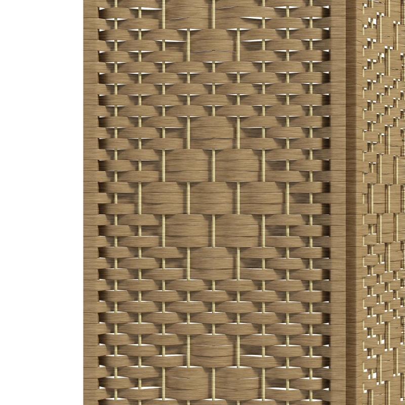 HOMCOM 4 Panel Folding Room Divider, Privacy Screen, Paravent Partition Separator for Living Room, Bedroom, Natural