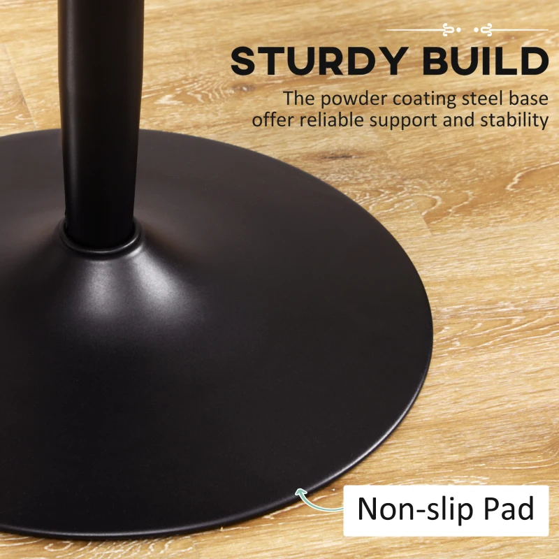 HOMCOM 75H x Φ70cm Two-Person Minimalistic Dining Table - Black