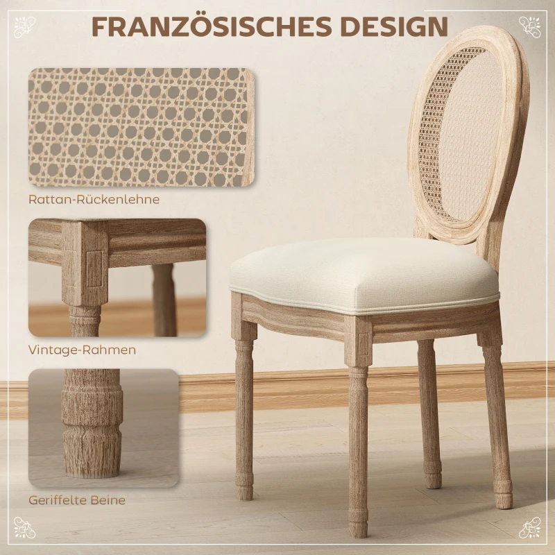 HOMCOM set van 2 eetkamerstoelen 49 cm x 56 cm x 96 cm(m-4)