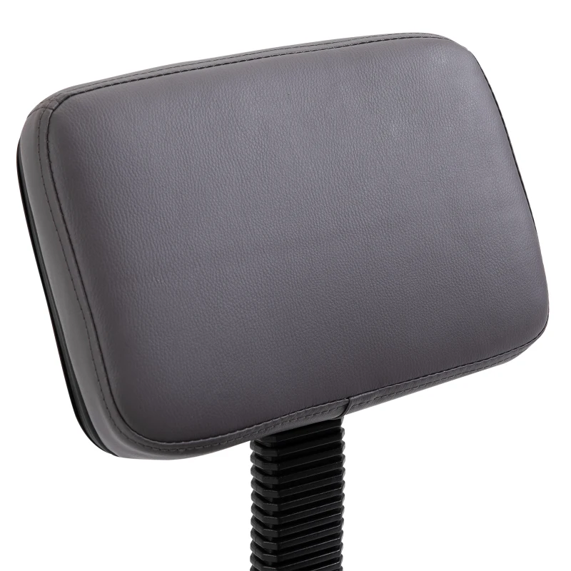 HOMCOM Salonkruk, verstelbaar, ergonomisch, 360° draaibaar, 5 wielen, kunstlederen bekleding, Grijs