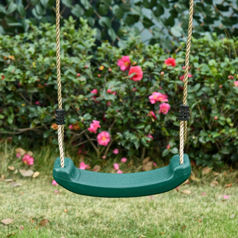 Outsunny Set con Scivolo, Altalena da Giardino e Scaletta a Corda in Legno per Bambini Età 3-8 Anni