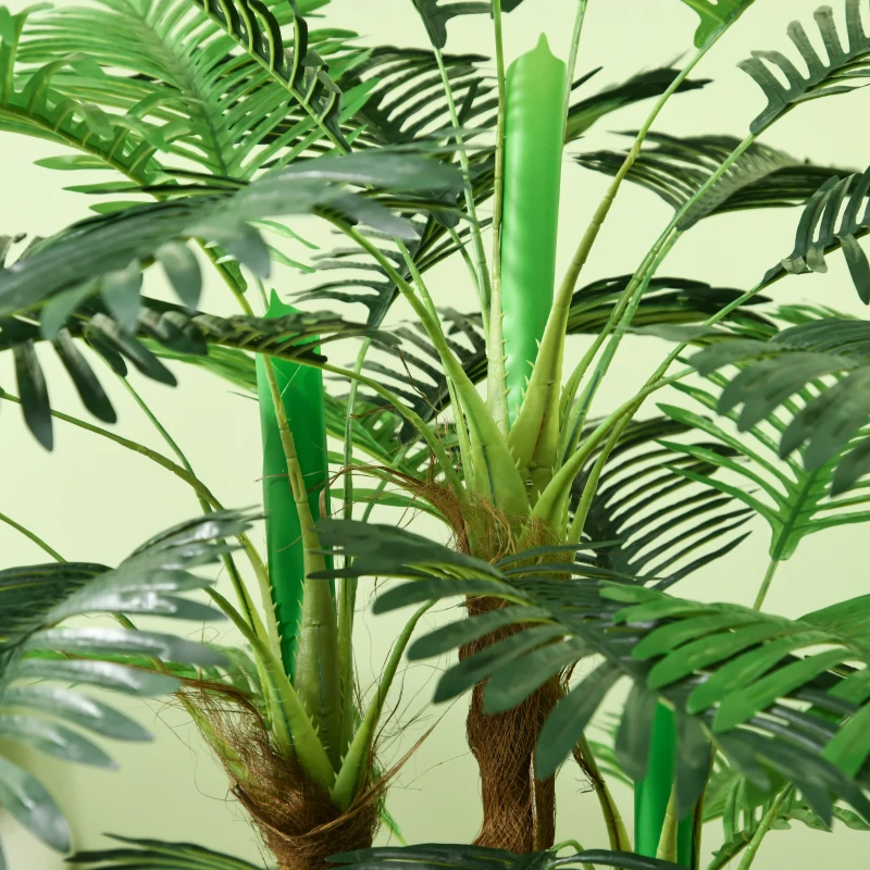 HOMCOM Kunstpalm, 1 m met Realistische Takken, Decoratieve Plant, Kunststof, In Pot, Bruin+Groen