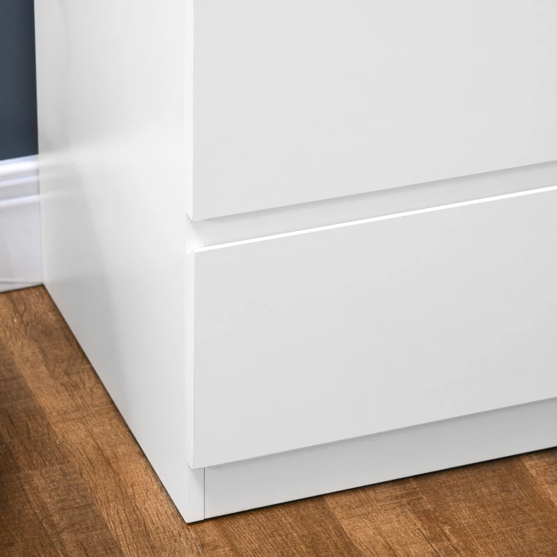 HOMCOM Cassettiera 6 Cassetti con Design Antiribaltamento, in Truciolato, 80x39x115 cm, Bianco