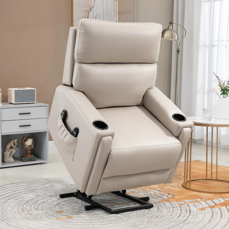 HOMCOM Electric Riser and Recliner Chair, with Massage and Heat - Beige