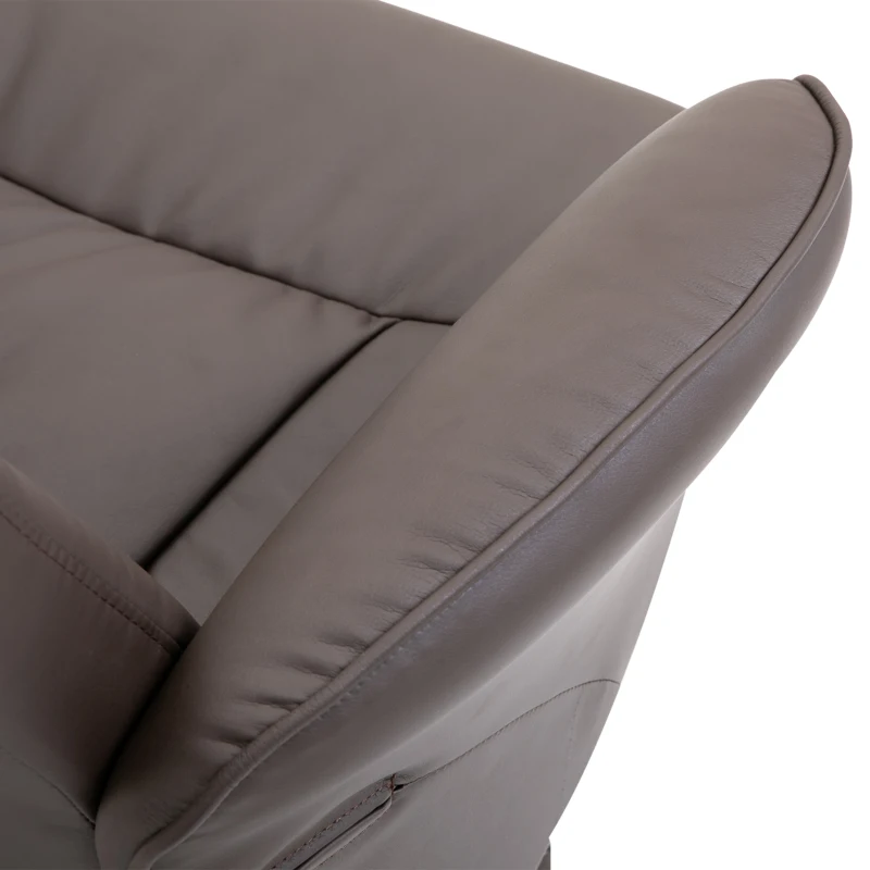 HOMCOM 2-delige Stoelset, Stoel met Hocker, Relaxstoel met Hocker, handmatig verstelbaar, neigbare rugleuning, Bruin