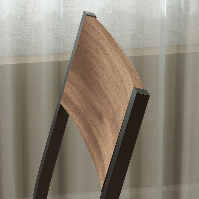 HOMCOM Conjunto Mesa de Comedor Extensible 120-160 cm y 6 Sillas Apilables para 4-6 Personas Marrón Efecto Madera