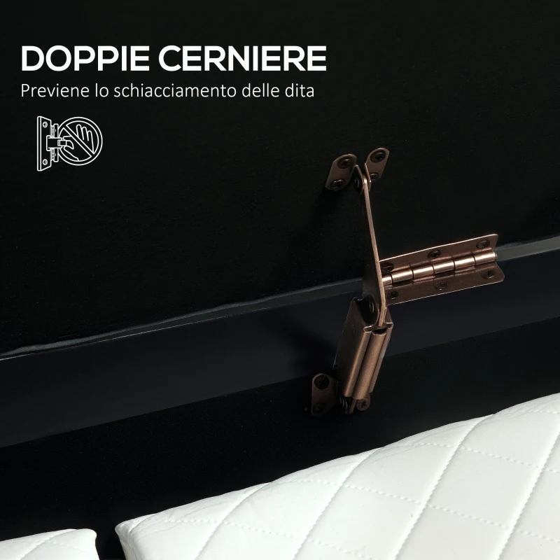 HOMCOM Panca Contenitore Ingresso Ovale 72L con Coperchio Sollevabile, Seduta Imbottita, in Velluto, Nero