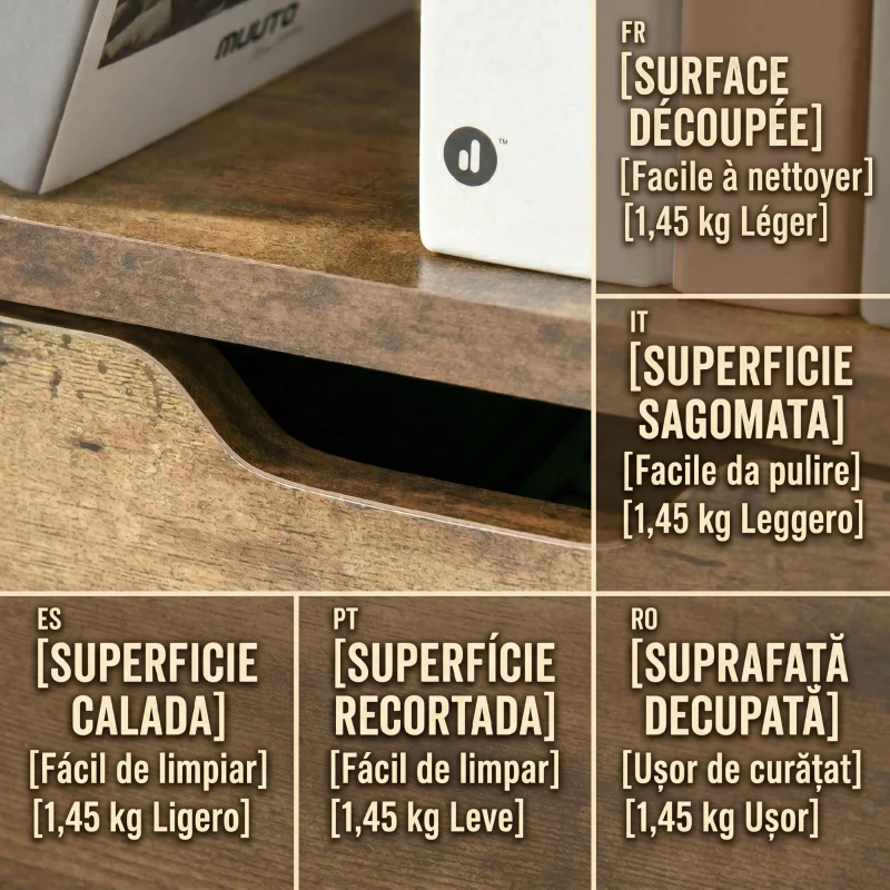 HOMCOM Bibliotecă cu 3 Rafturi, Dulap și 2 Sertare, din PAL și Metal, 58x24x122 cm