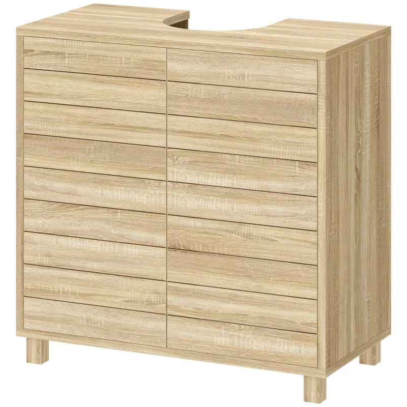HOMCOM Mobile Sottolavabo, Bagno con Ripiano Regolabile, Push-to-Open Design.