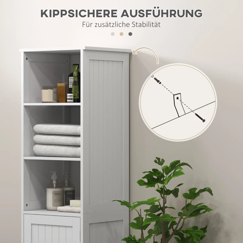 HOMCOM Badkamerkast Toiletkast, 40 cm x 38 cm x 160 cm, Wit
