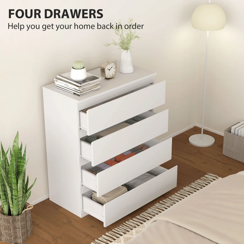 HOMCOM Chest of Four Drawers - White