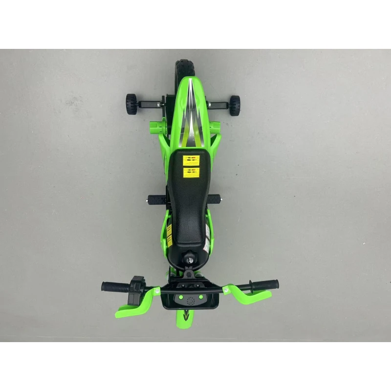 AIYAPLAY Mota Elétrica para Crianças 12V com 2 Rodas Auxiliares Amovíveis, 2 Motores, Suspensão Traseira, Música, 3 km/h, Verde